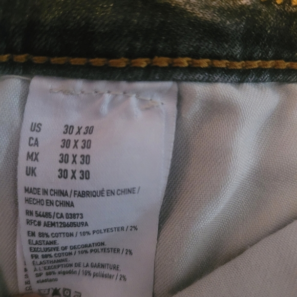 American Eagle Mens Slim Straight Jeans Size 30x30 - Picture 5 of 7